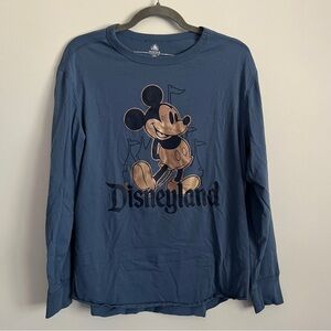 Disneyland 50th Anniversary Gold Metallic Mickey Mouse Long Sleeve Tee-Size M